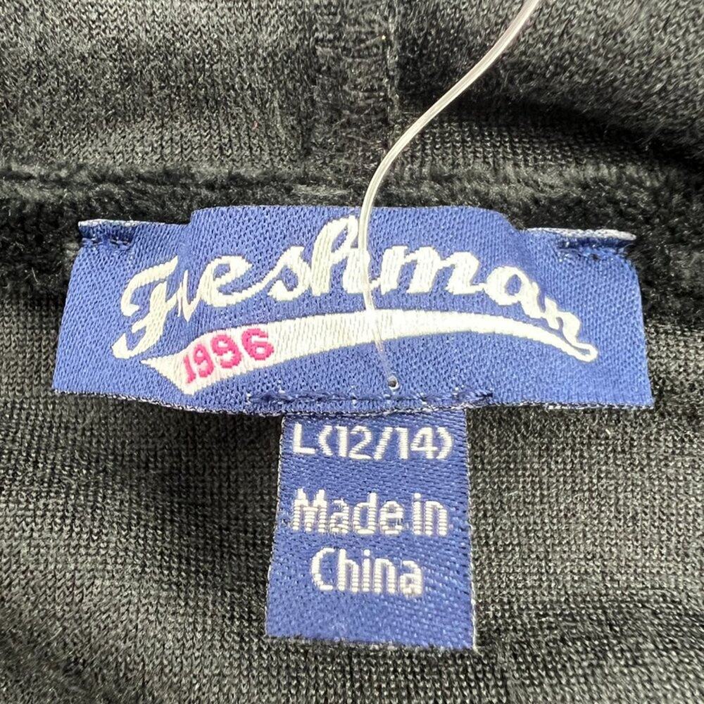 Freshman Kids' Girls Velour Hoodie Sweatshirt Pullover In Black L (12/14) NWT - Picture 4 of 5